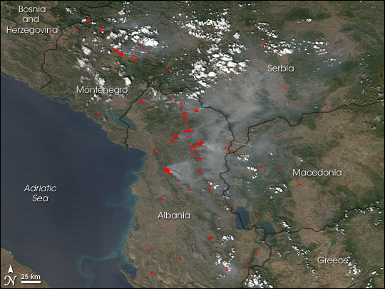 Fires in Southern Europe