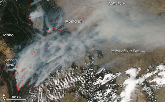 Fires in Montana and Idaho