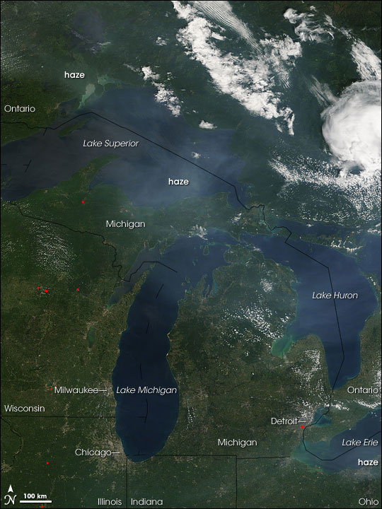 Haze over the Great Lakes - related image preview
