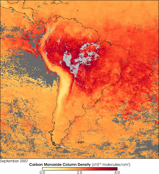 Fires and Thick Smoke over South America - related image preview