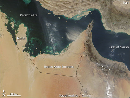 Dust over the Persian Gulf