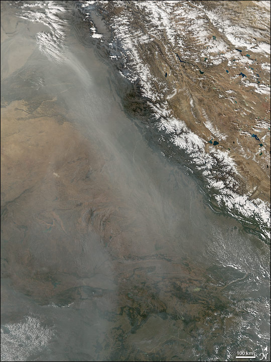 Haze along the Himalayan Front Range