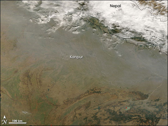 Haze along the Himalaya