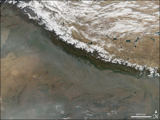 Haze along the Himalaya