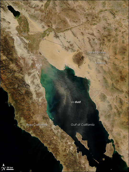 Dust over the Gulf of California