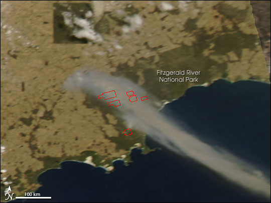 Fires in Fitzgerald River National Park, Australia