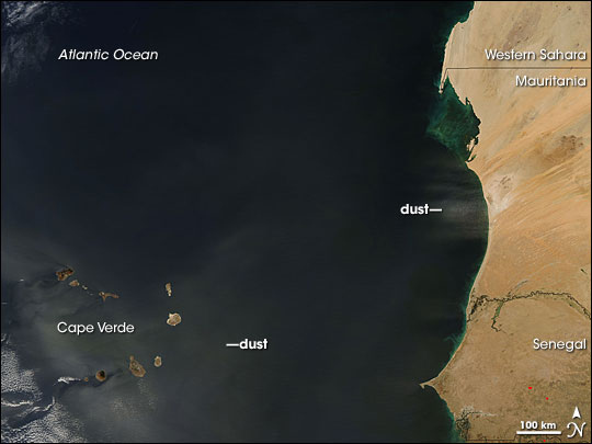 Dust off Africa, over Cape Verde