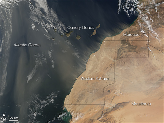 Dust Storm off Western Sahara