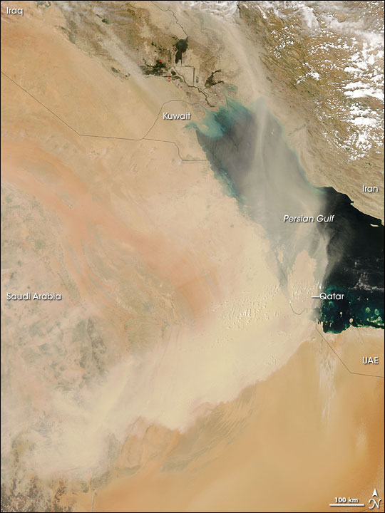 Dust over the Persian Gulf