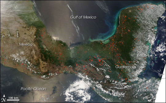 Fires in Mexico and Northern Central America