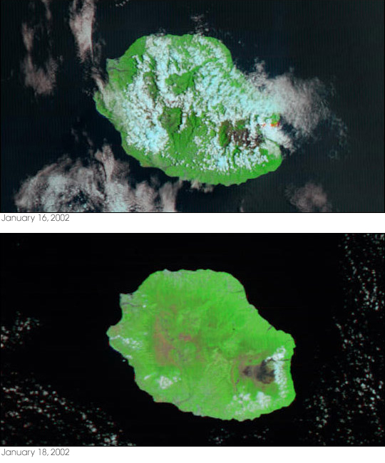 R&#233;union Island Volcano Erupts