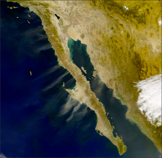 Smoke from the Fallbrook Fire and Dust from Baja