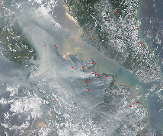 Fires and Heavy Smoke in Sumatra