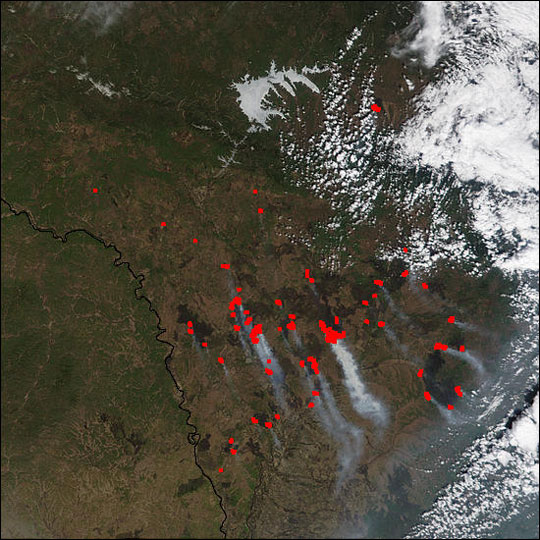Extensive Burn Scars in Russia’s Amur Region