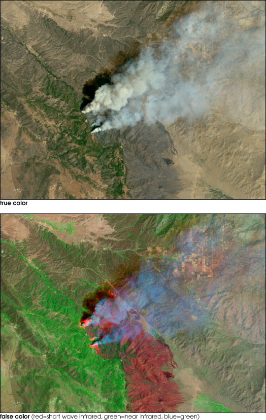 Fire in Anza Borrego State Park, California