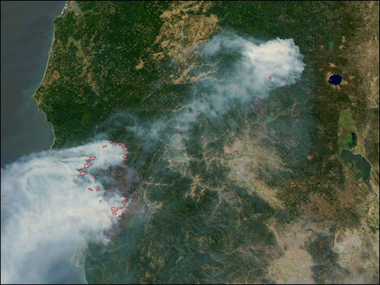 Biscuit Fire, Oregon from NASA’s New Satellite—Aqua