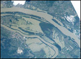 Danube River flooding near Vac, Hungary