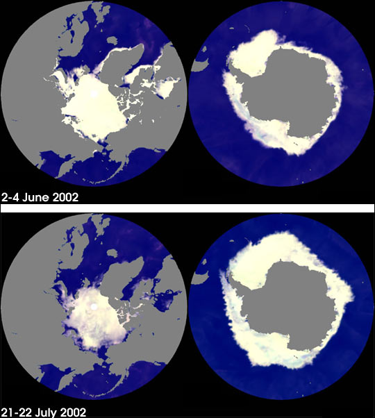 AMSR-E measures sea ice extents