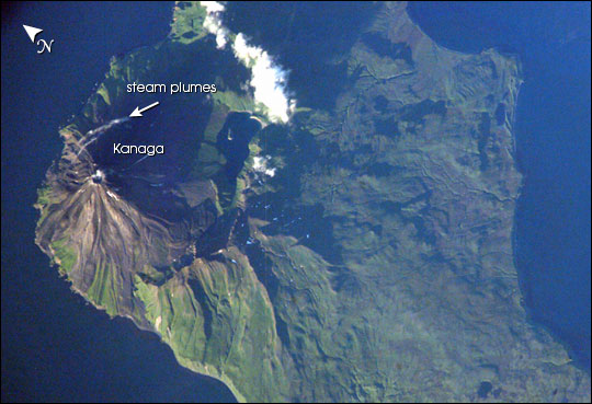 Old Photo Kanaga Volcano Aleutian Islands 