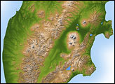 Terrain Map, Kamchatka Peninsula