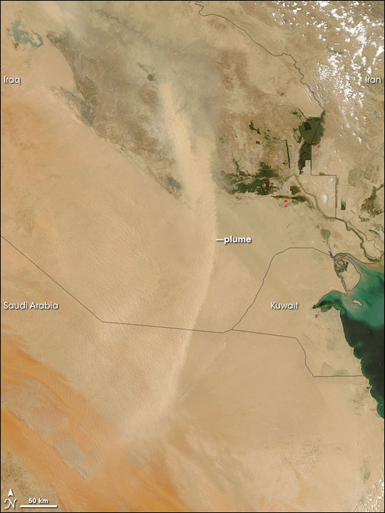 Dust Plume over Iraq and Saudi Arabia