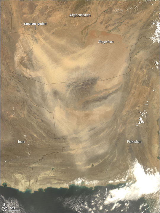Dust Storm over Southwestern Afghanistan