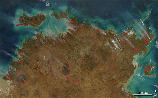 Bushfires in Northern Territory, Australia