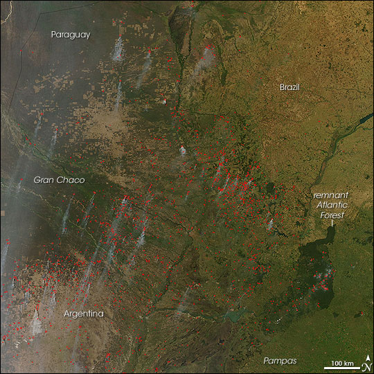 Fires in Central South America