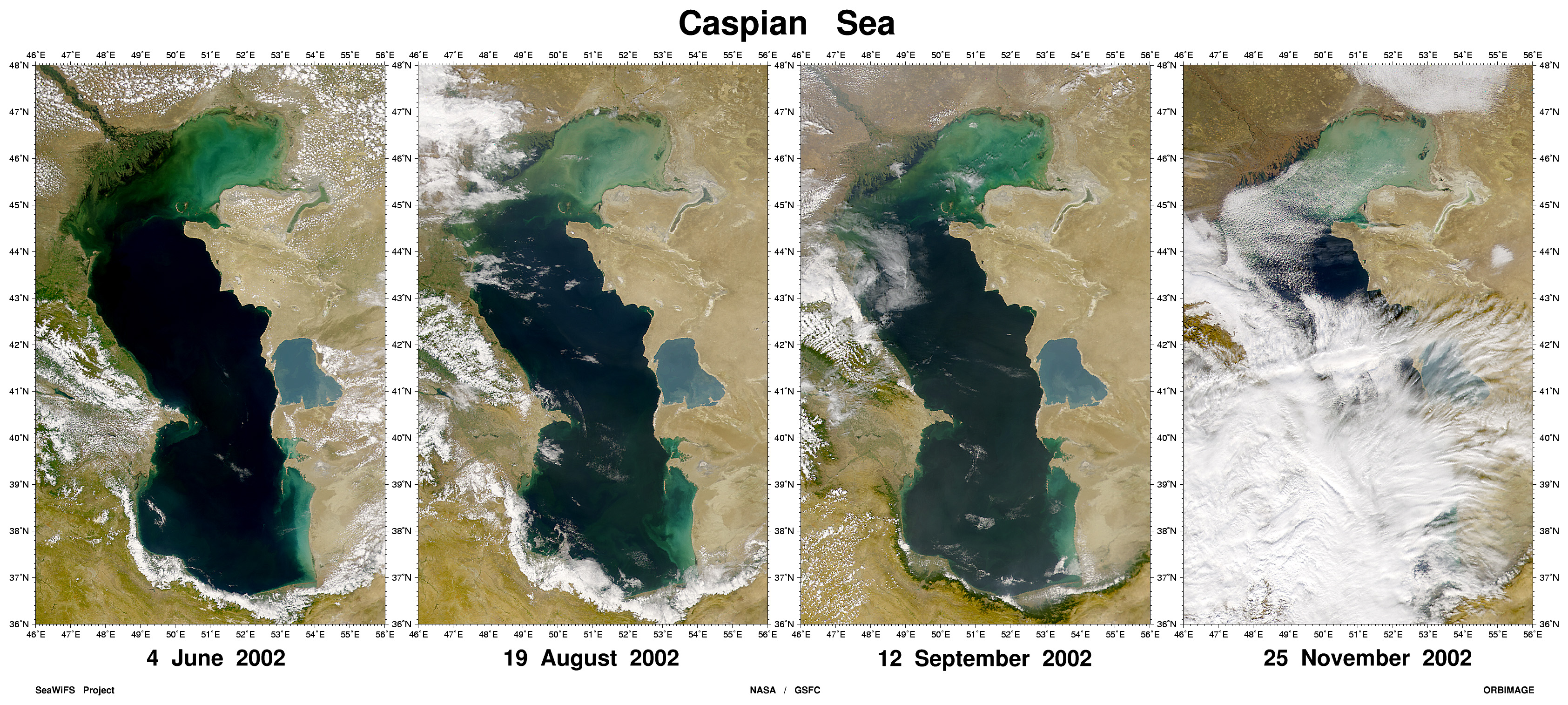 Sediment Clouds the Caspian Sea - related image preview