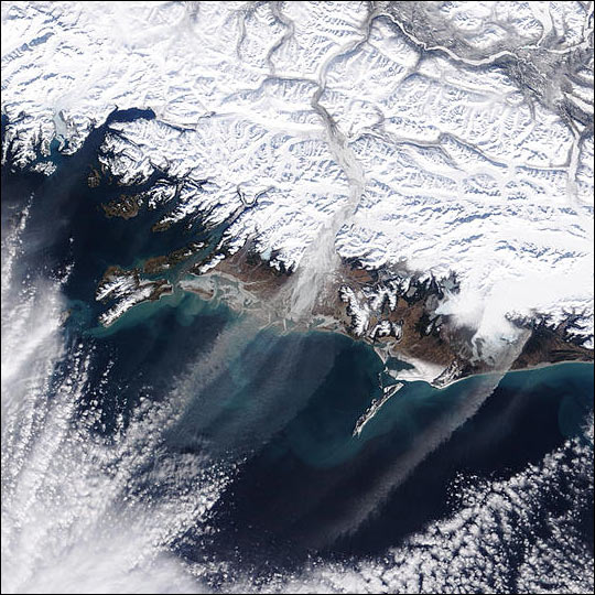 Dust Streamers Over Gulf of Alaska