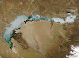 Ice Melts on Lake Balkhash, Kazakhstan
