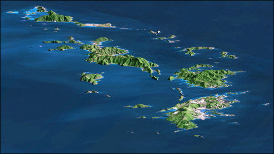 Perspective Image of the Virgin Islands, Caribbean