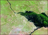 Flooding along the Zambezi River
