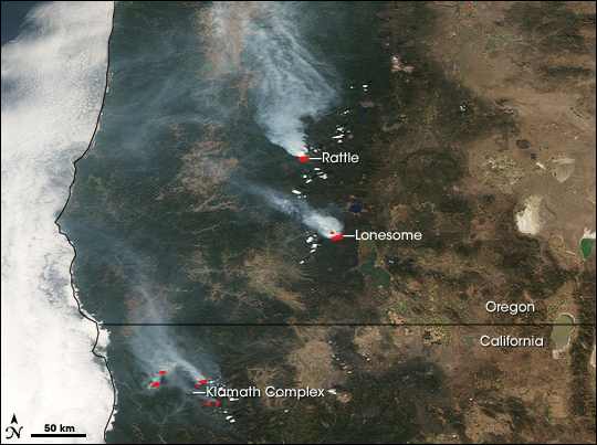 Fires in Oregon and Northern California