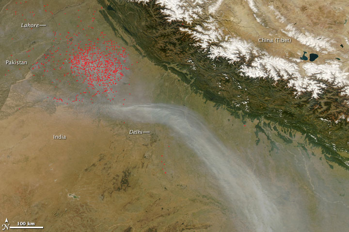 Fires in Northwest India 