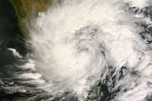 Cyclone 06B over Sri Lanka and India 