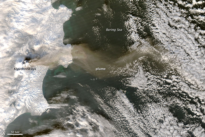 Plume from Klyuchevskaya Volcano