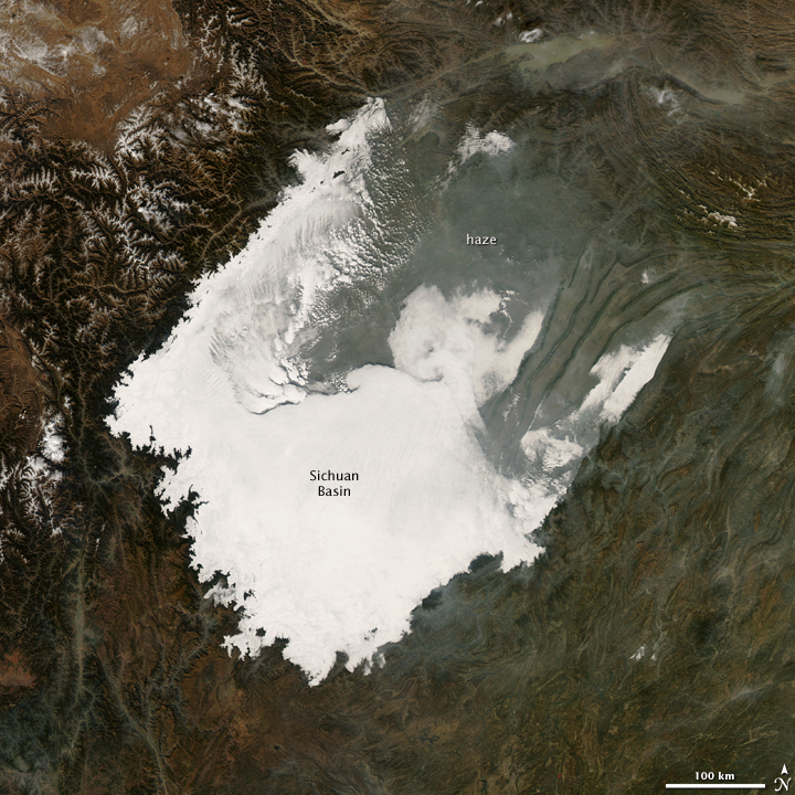 Low Clouds over Central China