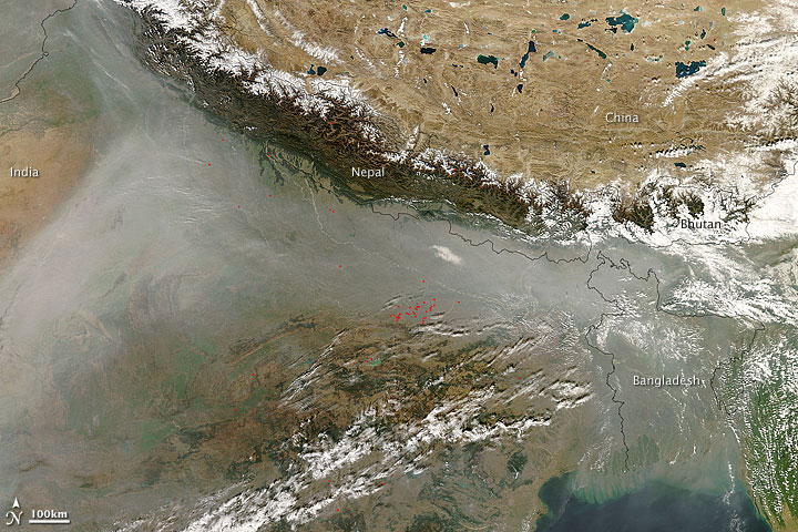 Haze over India and the Bay of Bengal