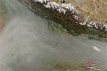 Haze over India and the Bay of Bengal