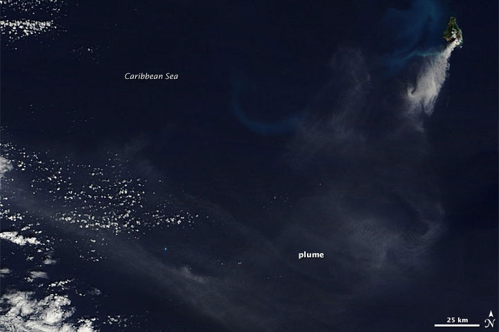 Plume from Soufriere Hills Volcano