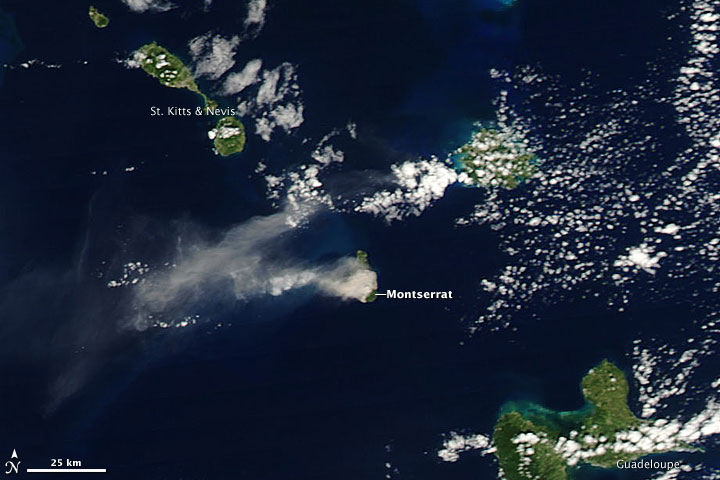 Plume from Soufriere Hills Volcano