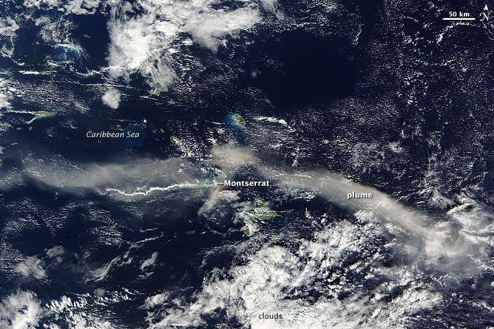 Plume from Soufriere Hills Volcano