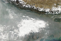 Haze over India and Bangladesh
