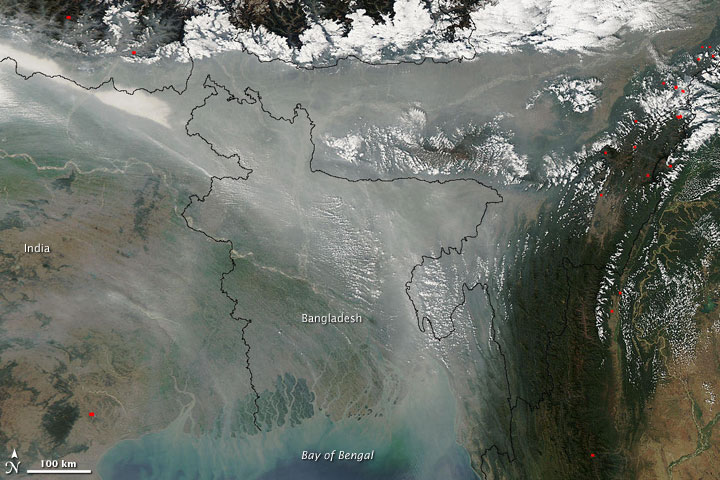 Haze Collects over Bangladesh