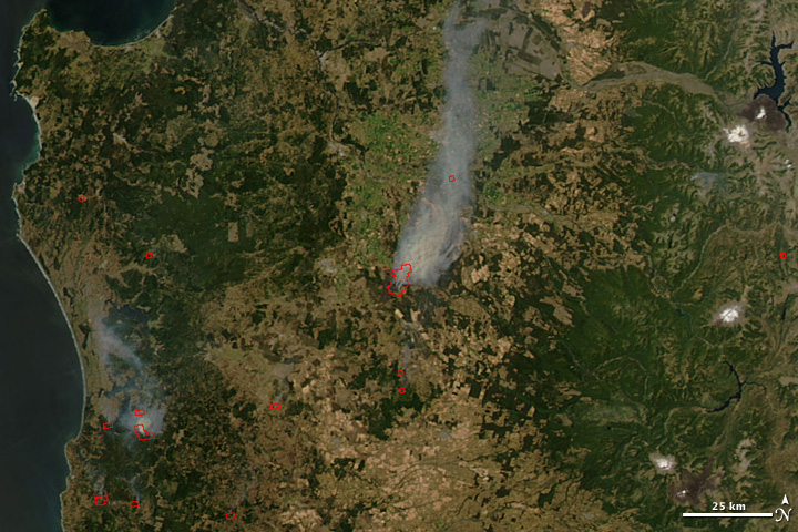 Fires in Central Chile