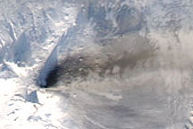 Ash Plume from Klyuchevskaya Volcano