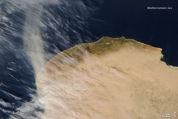 Dust Plume off Libya