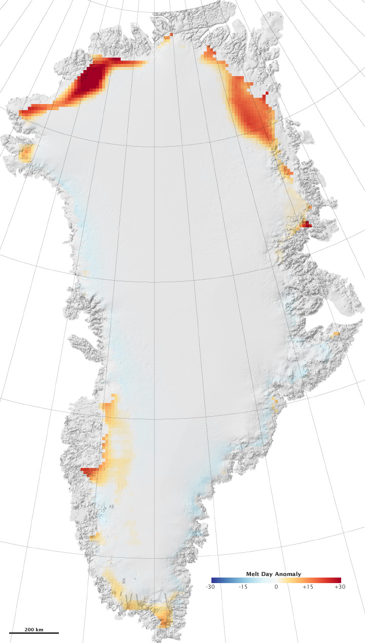 Melting on the Greenland Ice Cap, 2008