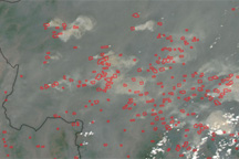 Fires in Burma, Thailand, and Laos